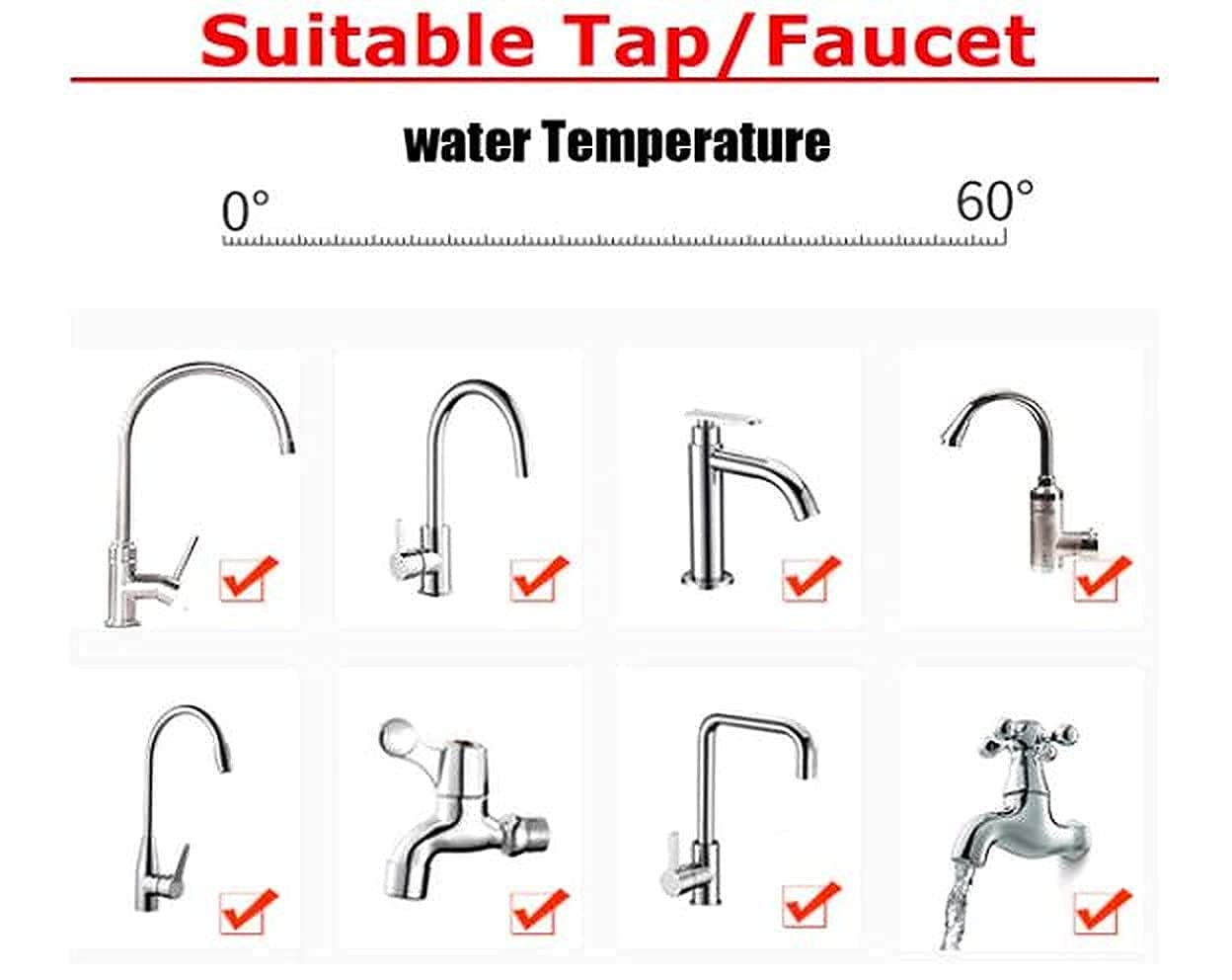 2 Pcs Flexible Kitchen Tap Head Movable Sink Faucet 360° Rotatable ABS Sprayer Removable Anti-Splash Adjustable Filter Nozzle Swivel Water Saving Aerator (Pack of 2 Pcs)