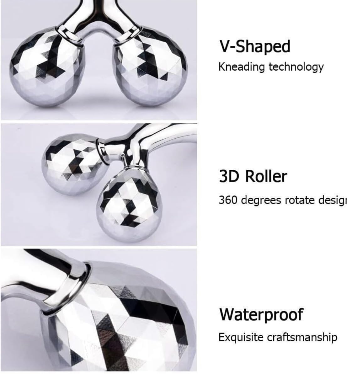 Excellent Manual 3D Face massager Roller 360 Rotate Machine for women 2 Wheel Full Body Shaping Skin lifting wrinkle remover Relaxation Tool double chin reducer Face jawline shaper