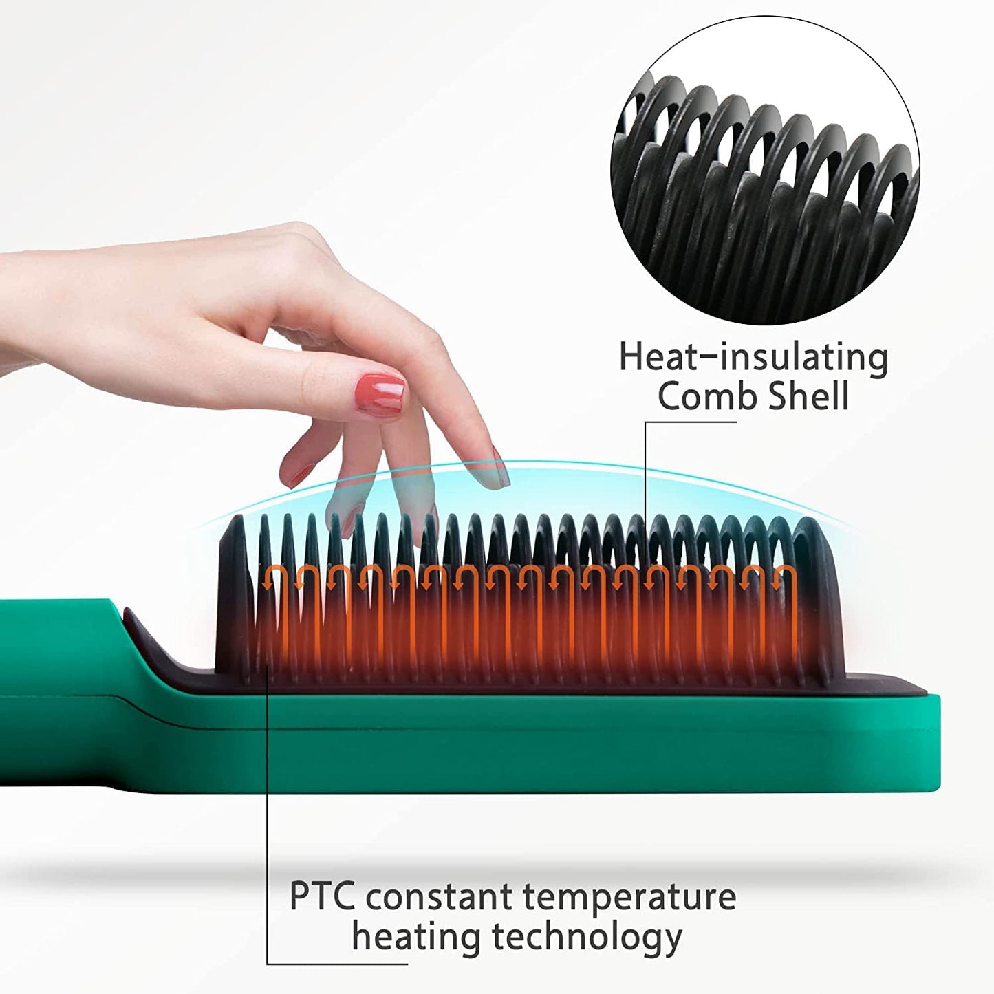 Hair Straightener Comb for Women and Men, Brush Machine PTC Heating Electric with 5 Temperature Control air Straightening Comb