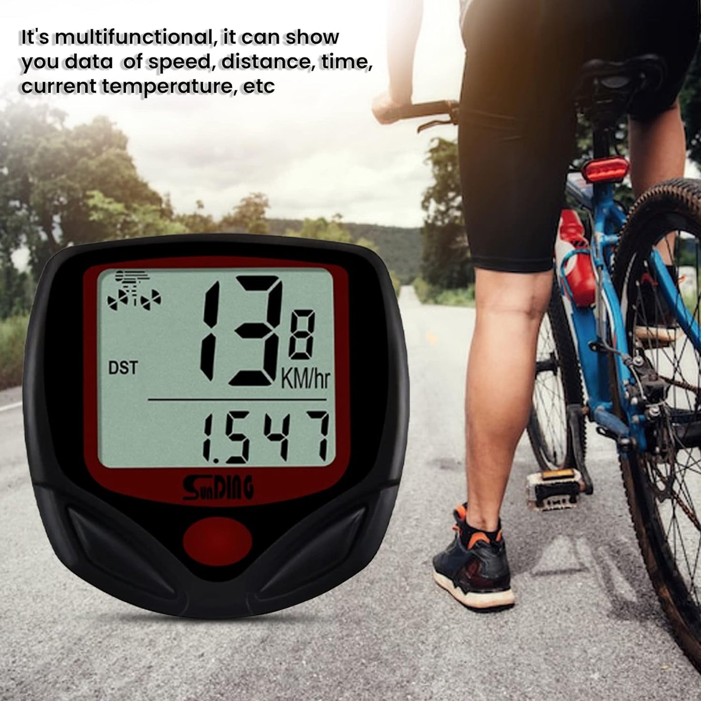 Cycle Speedometer Waterproof Bicycle Odometer 14 in 1 Function Cycle Meter Speed Sensor Wired Cyclocomputer
