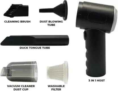 3in1 Portable Car Vacuum Cleaner with Blower, USB Rechargeable Wireless Handheld Car Vacuum Cleaner Traveling, Camping Reusable Portable Rechargeable