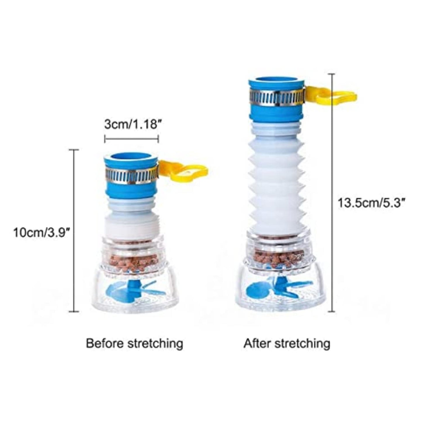 2 Pcs Flexible Kitchen Tap Head Movable Sink Faucet 360° Rotatable ABS Sprayer Removable Anti-Splash Adjustable Filter Nozzle Swivel Water Saving Aerator (Pack of 2 Pcs)