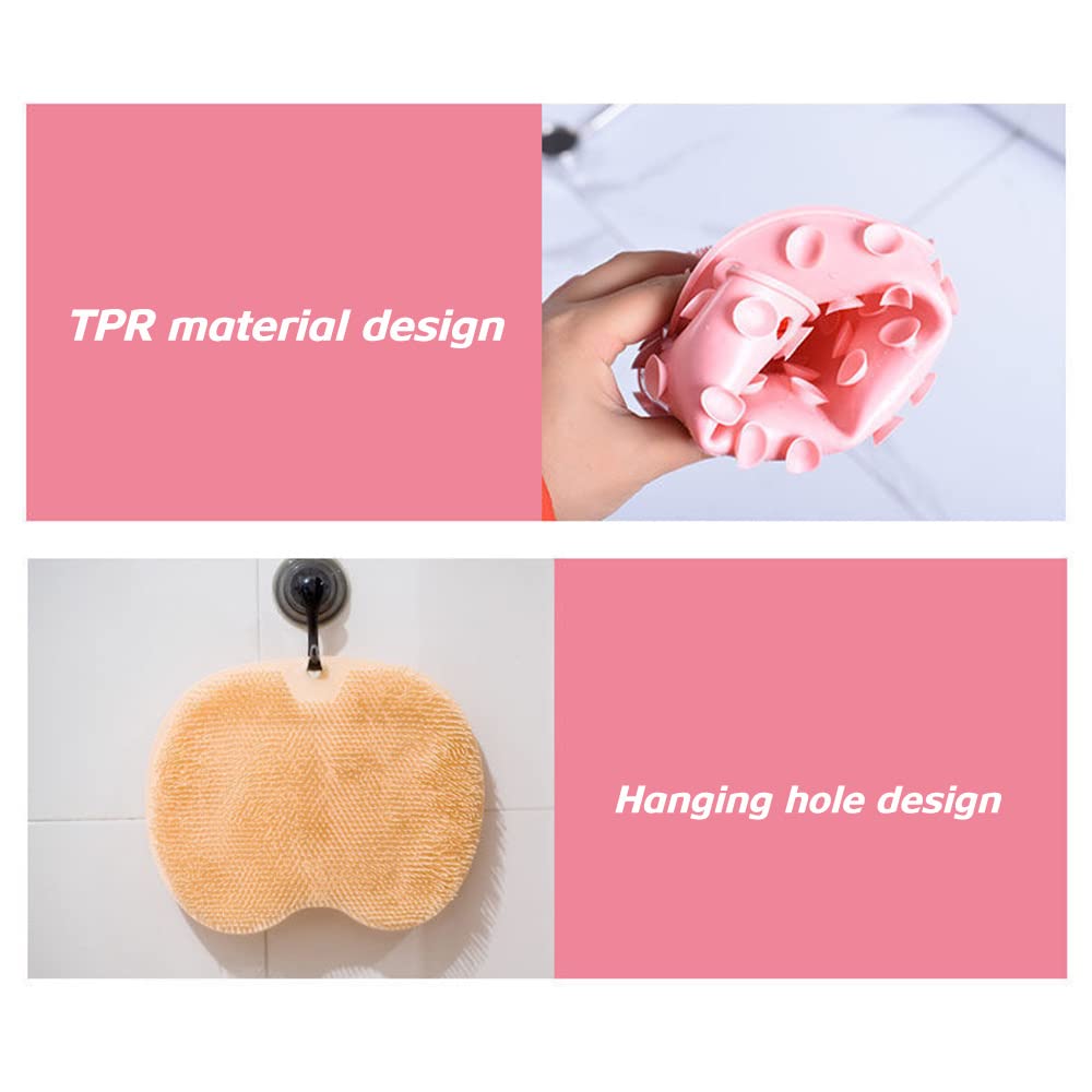 Lazy Silicone Bath Massage Cushion with Suction Cup, Shower Foot Scubber Brush Foot Bath Mat Scrubber, Anti-Slip Exfoliating Dead Skin Massage Pad Lazy Wash Feet Bathroom Mat