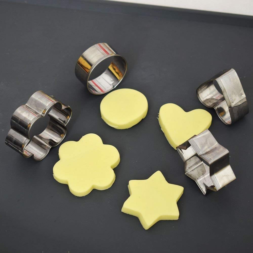 Cookie Cutter 20Pcs Set/Stainless Steel Heart Flower Round Star 4 Different Shapes Cookie Cutter Set Biscuit Mould, Fruit Cutters, Cake Pastry Mold for Kitchen Baking Tools Set