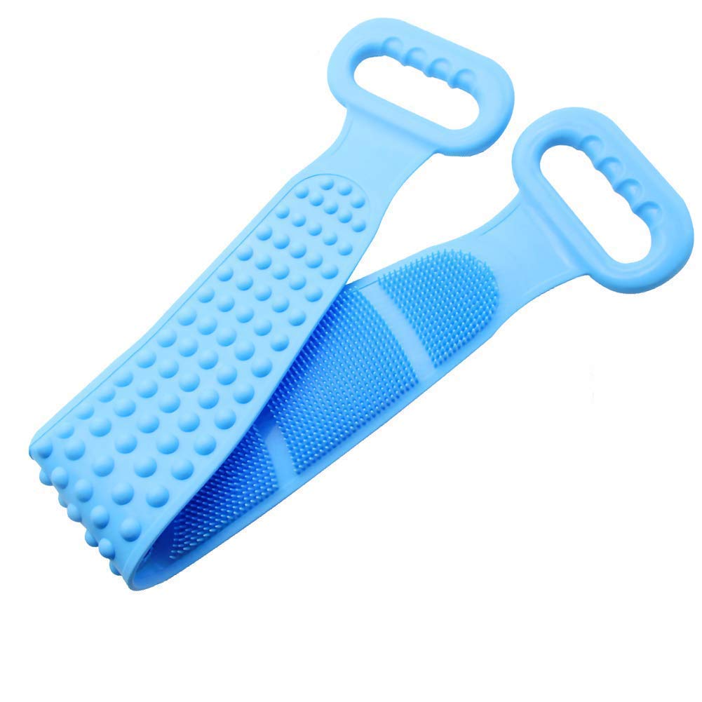 Body scrubber belt bath brush silicone scrub back skin shower double exfoliating massager long cleaning easy side clean lathers for men women
