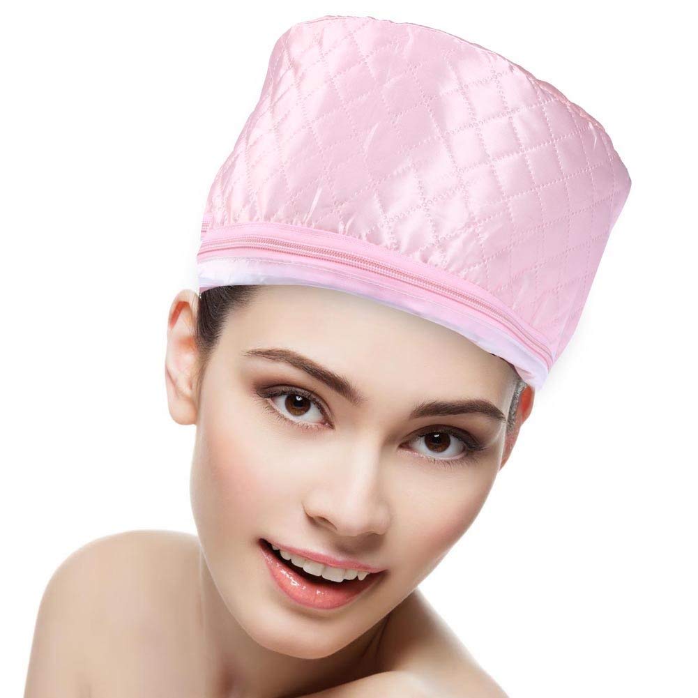 Hair Care Thermal Head Spa Cap Treatment with Beauty Steamer Nourishing Heating Cap, Spa Cap Steamer For hair Women Pink Color