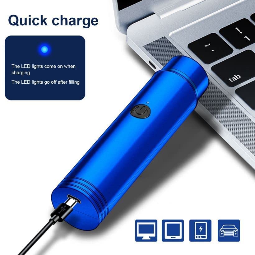 Mini Portable Electric Shaver for Men and Women, Unisex Travelling Washable USB Beard Shaver and Trimmer for face,under Arms Shaving Wet and Dry Use and Low-Noise (Dark Blue)