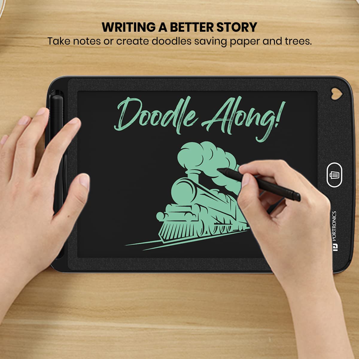 Re-Writable LCD Writing Pad with Screen 21.5cm (8.5 inch) for Drawing, Playing, Handwriting Gifts for Kids n Adults
