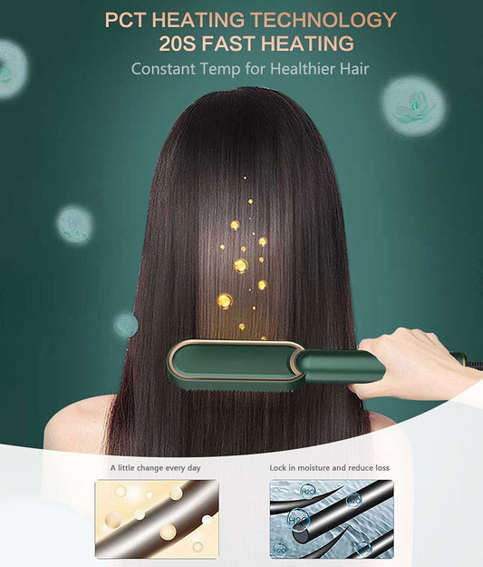 Hair Straightener Comb for Women and Men, Brush Machine PTC Heating Electric with 5 Temperature Control air Straightening Comb