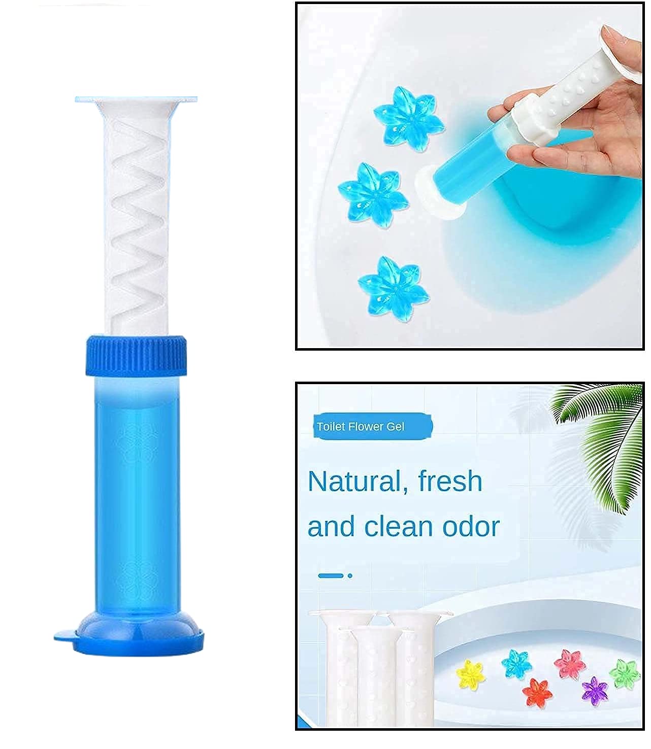 Flower Gel Bathroom Air Fresher, Toilet cleaner gel injection For Bathroom Freshner (Pack Of 2 Pcs))