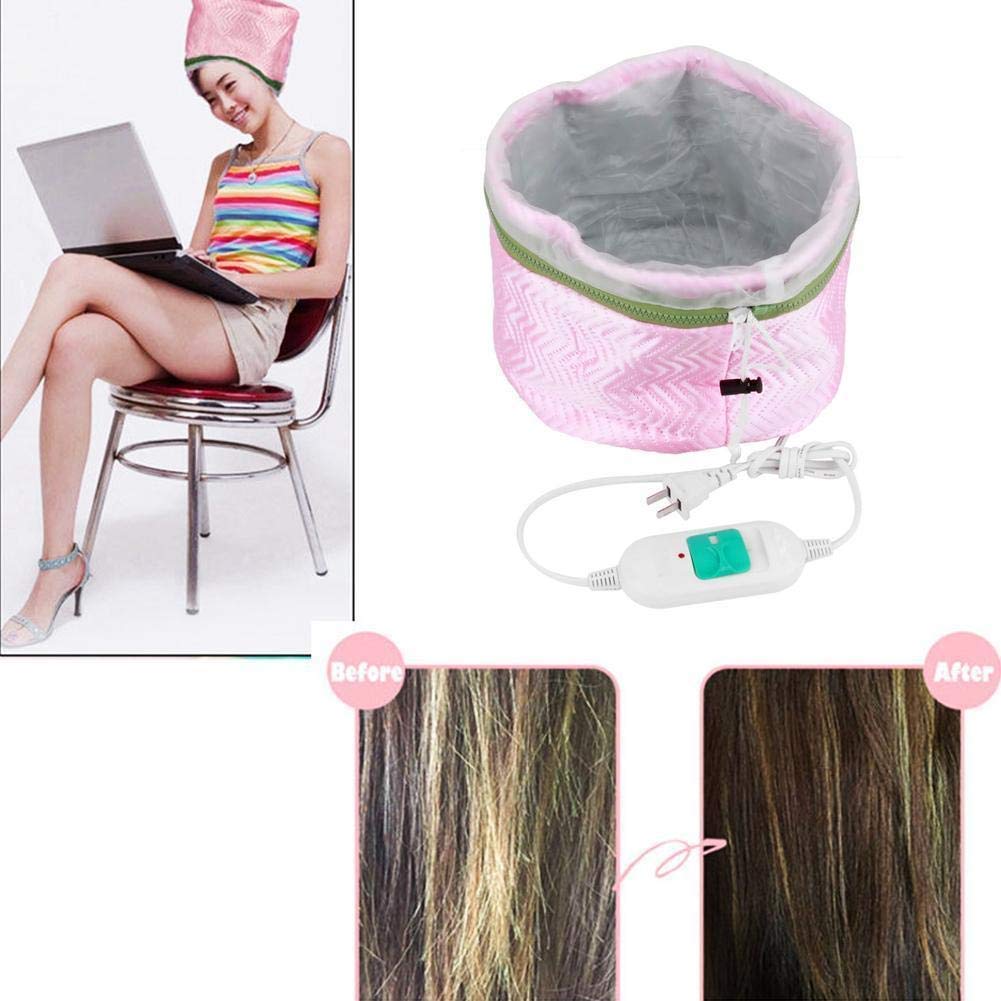 Hair Care Thermal Head Spa Cap Treatment with Beauty Steamer Nourishing Heating Cap, Spa Cap Steamer For hair Women Pink Color
