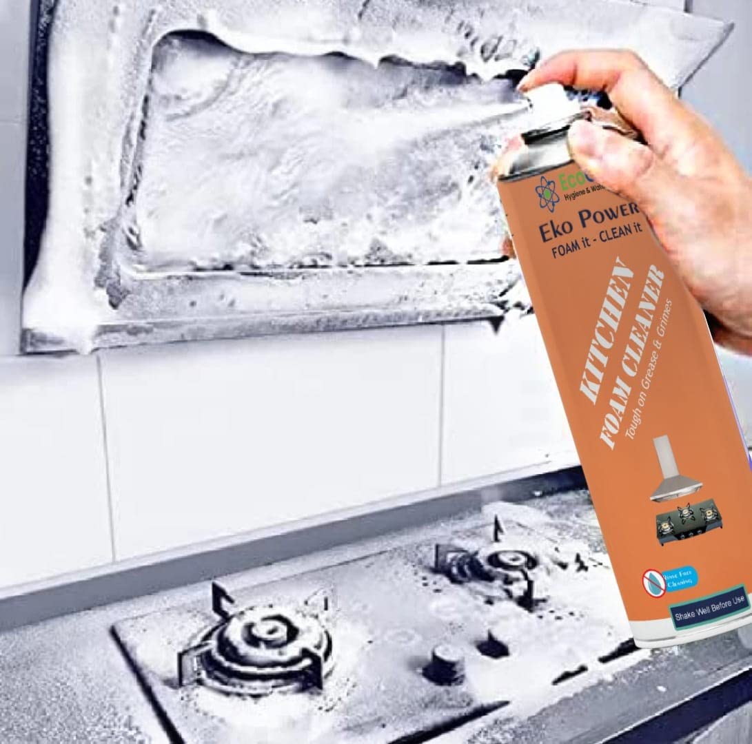 Kitchen Foam Cleaner Spray for All Kitchen Application, Removes Oil Grease n Tough Stains For Chimney, Oven, Gas Stove, Sink, Kitchen Slab n Cabinets 650ml