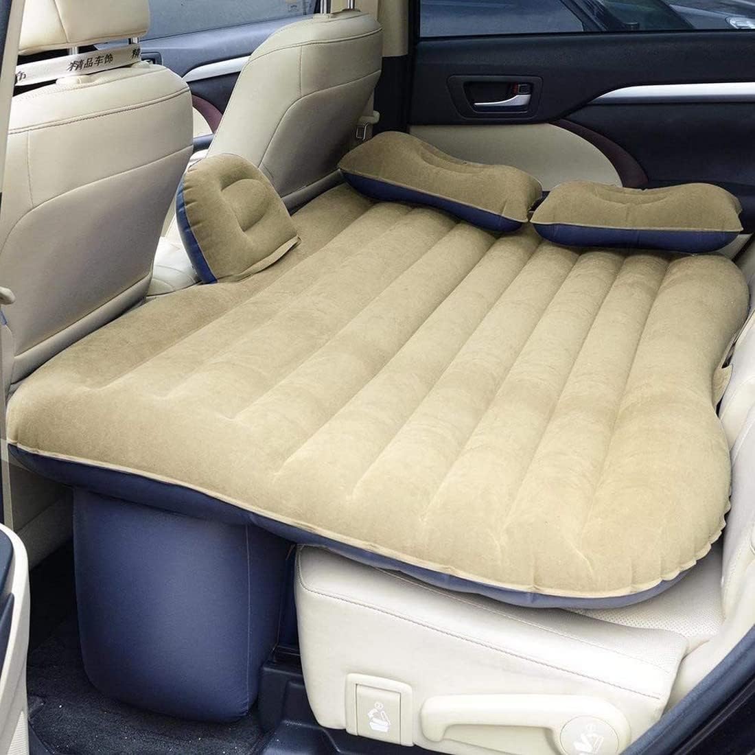 Car Bed Inflatable Car Air Mattress with Pump for Travel, Camping, Vacation Back Seat Blow-Up Sleeping Pad Hatchback, Sedan, SUV, Minivan