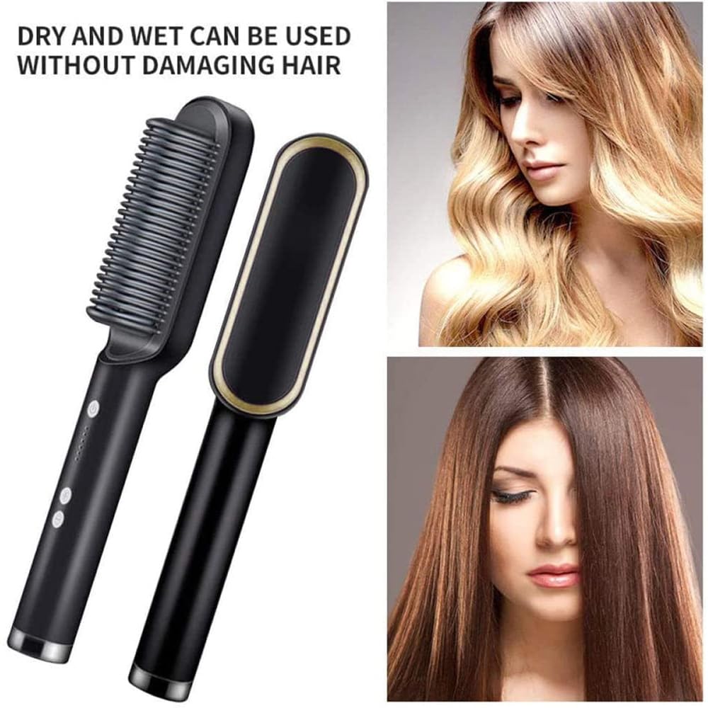 Hair Straightener Comb for Women and Men, Brush Machine PTC Heating Electric with 5 Temperature Control air Straightening Comb