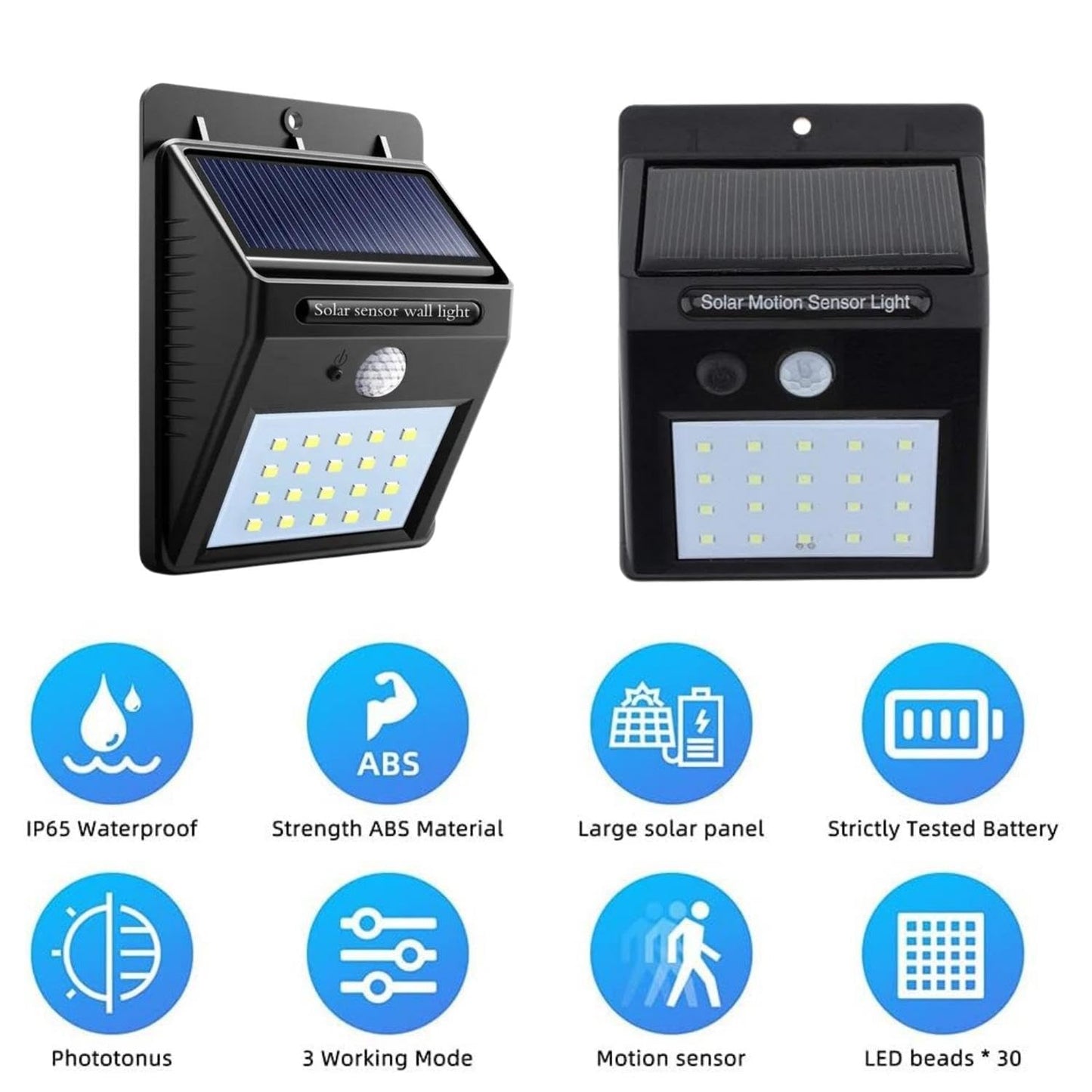 LED Solar Light Motion Sensor Solar Garden Lights Outdoor Waterproof, Automatic Solar Powered Wall Lights, Home Security Light for Balcony Terrace Compound Gate Backyard 20 LED