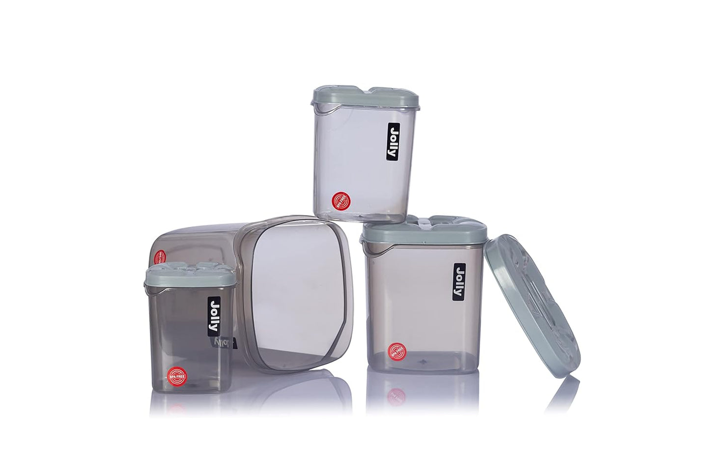 Food Grade Quality Plastic Jolly Kitchen Grocery Storage Plastic Container Set (4 PCS SET)