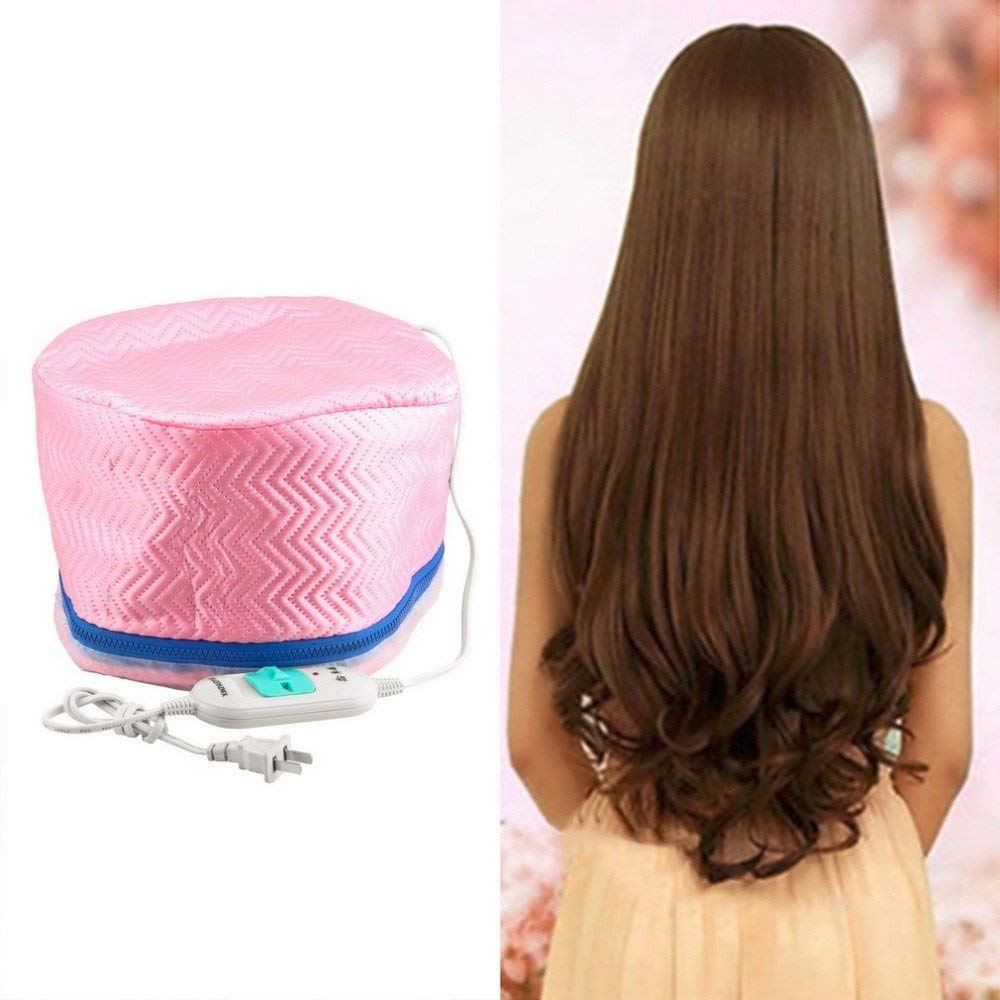 Hair Care Thermal Head Spa Cap Treatment with Beauty Steamer Nourishing Heating Cap, Spa Cap Steamer For hair Women Pink Color