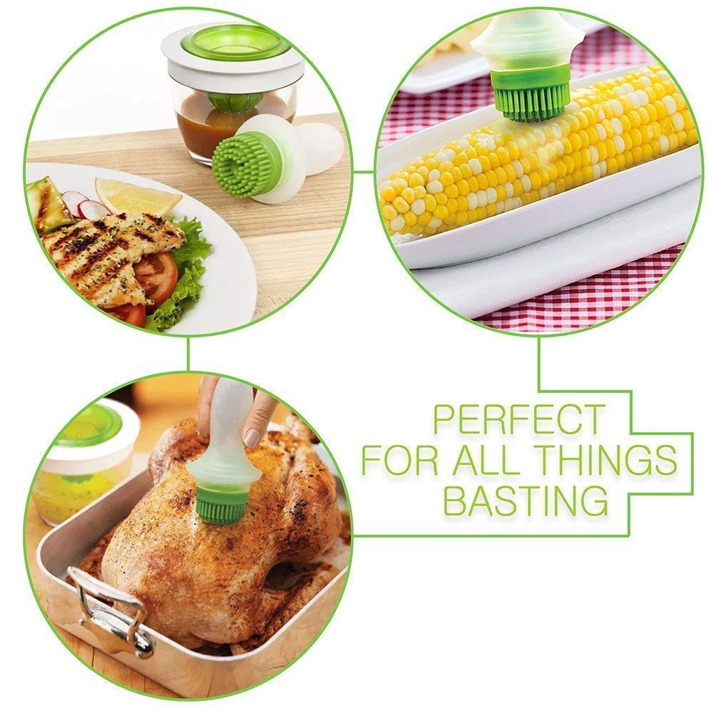Silicone Chef's Basting Oil Brush Set for Cooking, BBQ, Baking and Grilling Silicone Chef's Basting Oil Brush Set for Home and Kitchen (Pack of 1)