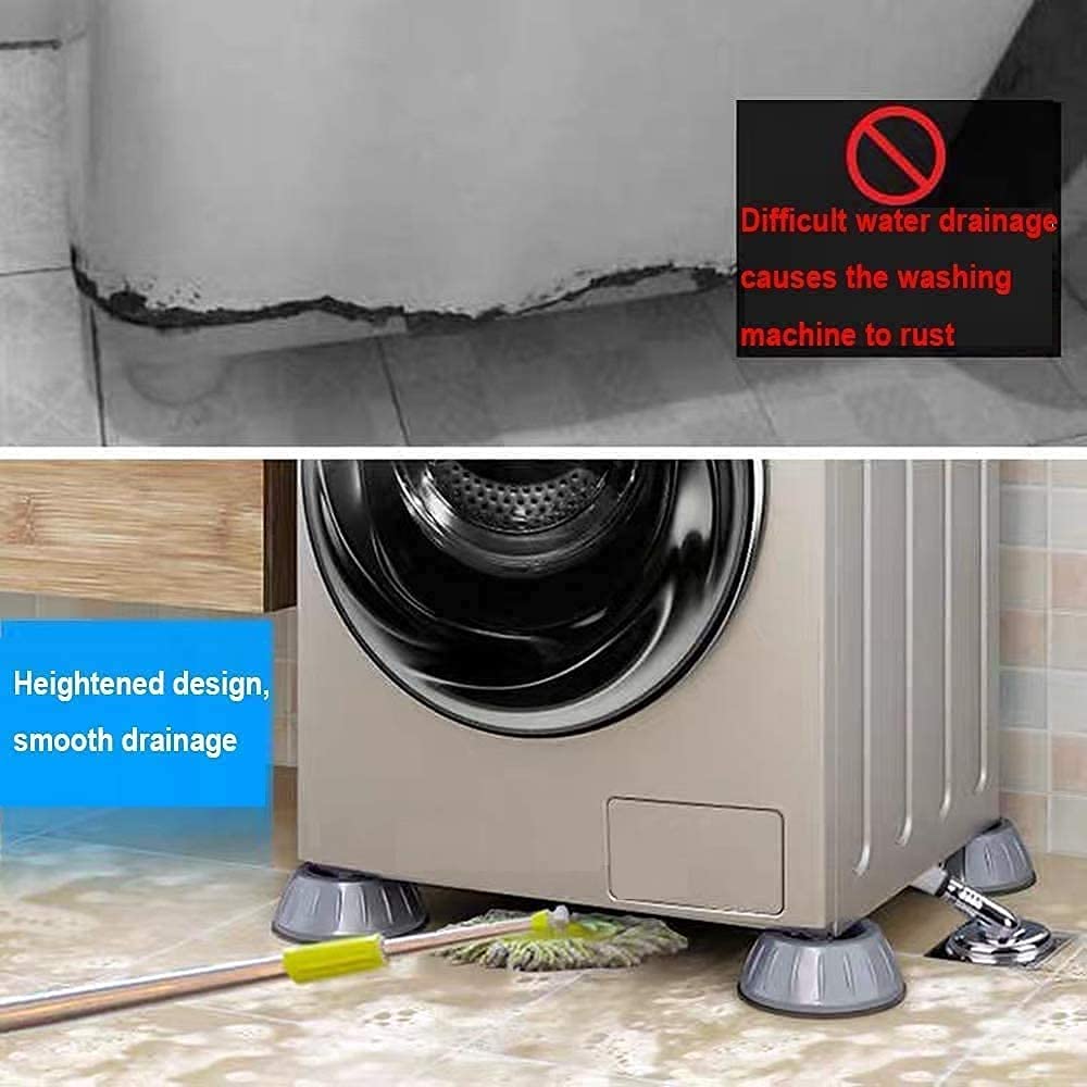 Anti Vibration Pads for Washing Machine Washing Machine Feet Pads Shock Absorber Noise Cancelling Washer Support, Heightening Pads with Suction 4Pcs Pack
