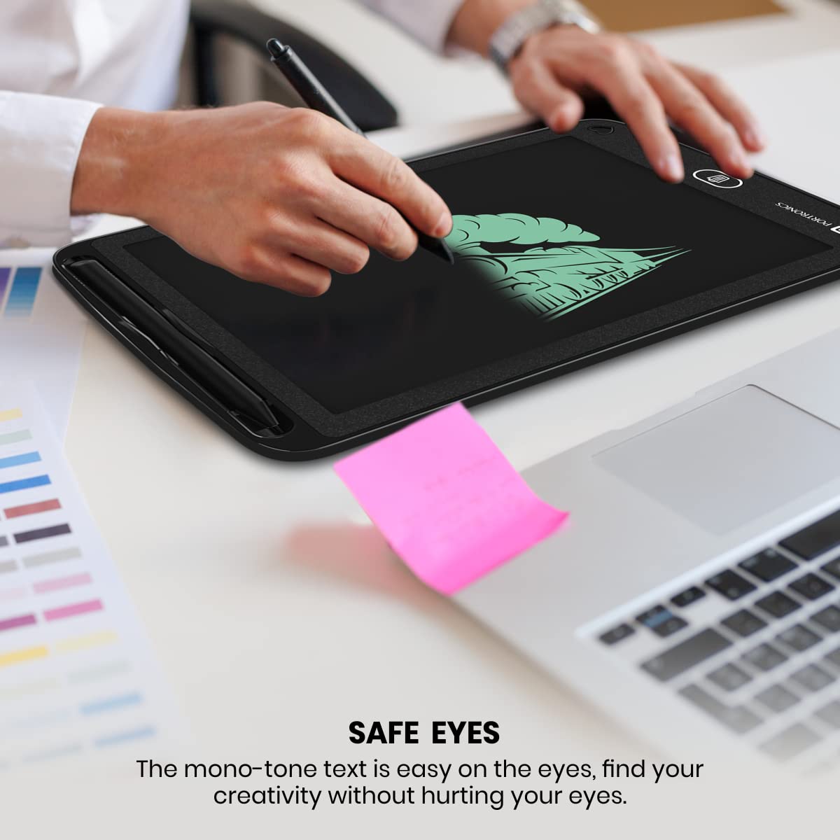 Re-Writable LCD Writing Pad with Screen 21.5cm (8.5 inch) for Drawing, Playing, Handwriting Gifts for Kids n Adults