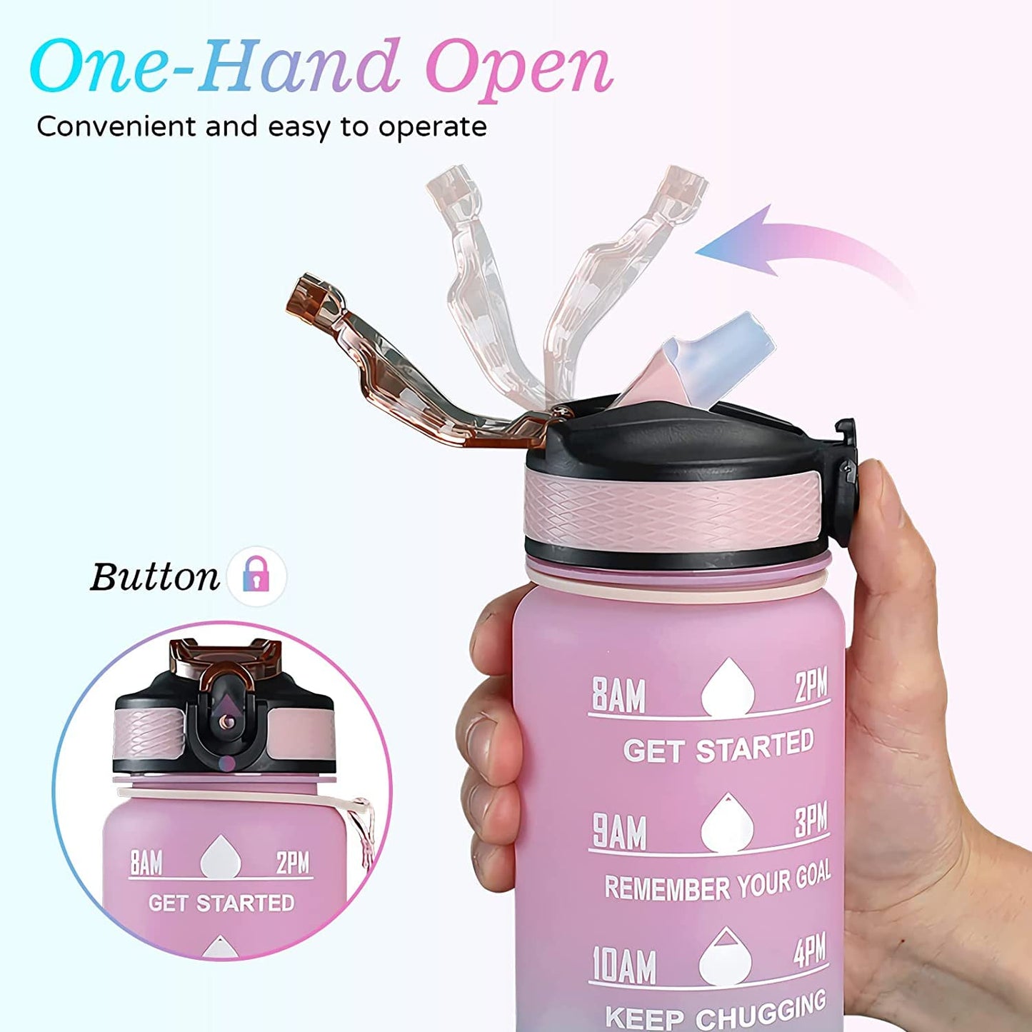 Motivational Water Bottle 1 liter Sipper Bottle For Adults With Time Measurement Non Toxic Water bottle for office,Water bottle for gym