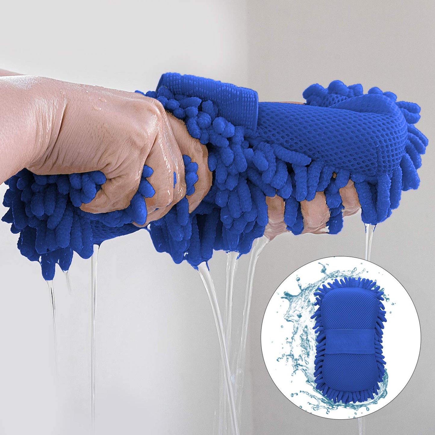 Car Wash Sponge and Mitt Premium Microfiber Scratch-Free Washing Mitten for Auto Exterior Interior Cleaning Care Accessories Lint Free