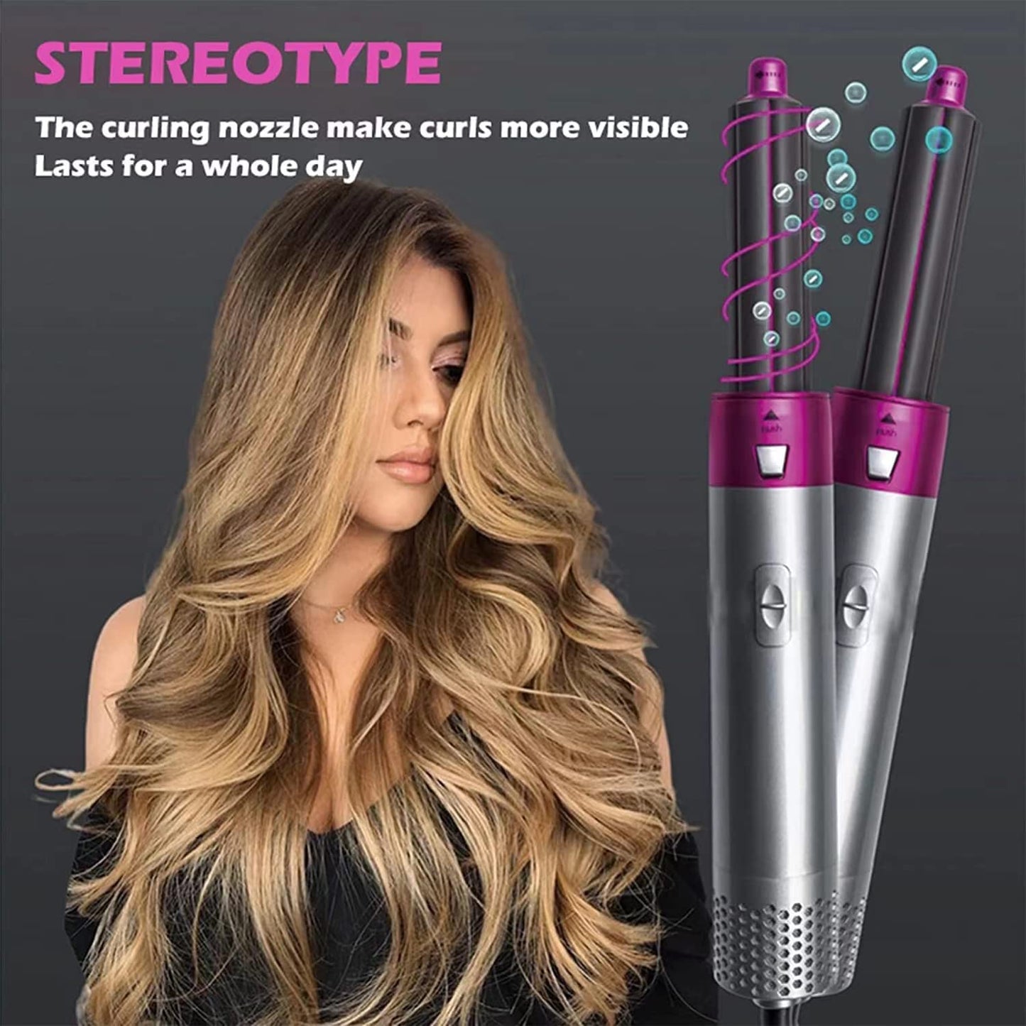 5 in 1 Hot Air Styler Hair Dryer Comb Multi functional Styling Tool for Curly Hair machine for Straightening Curling Drying Combing Scalp Massage Styling For Women (15 Years Warranty)