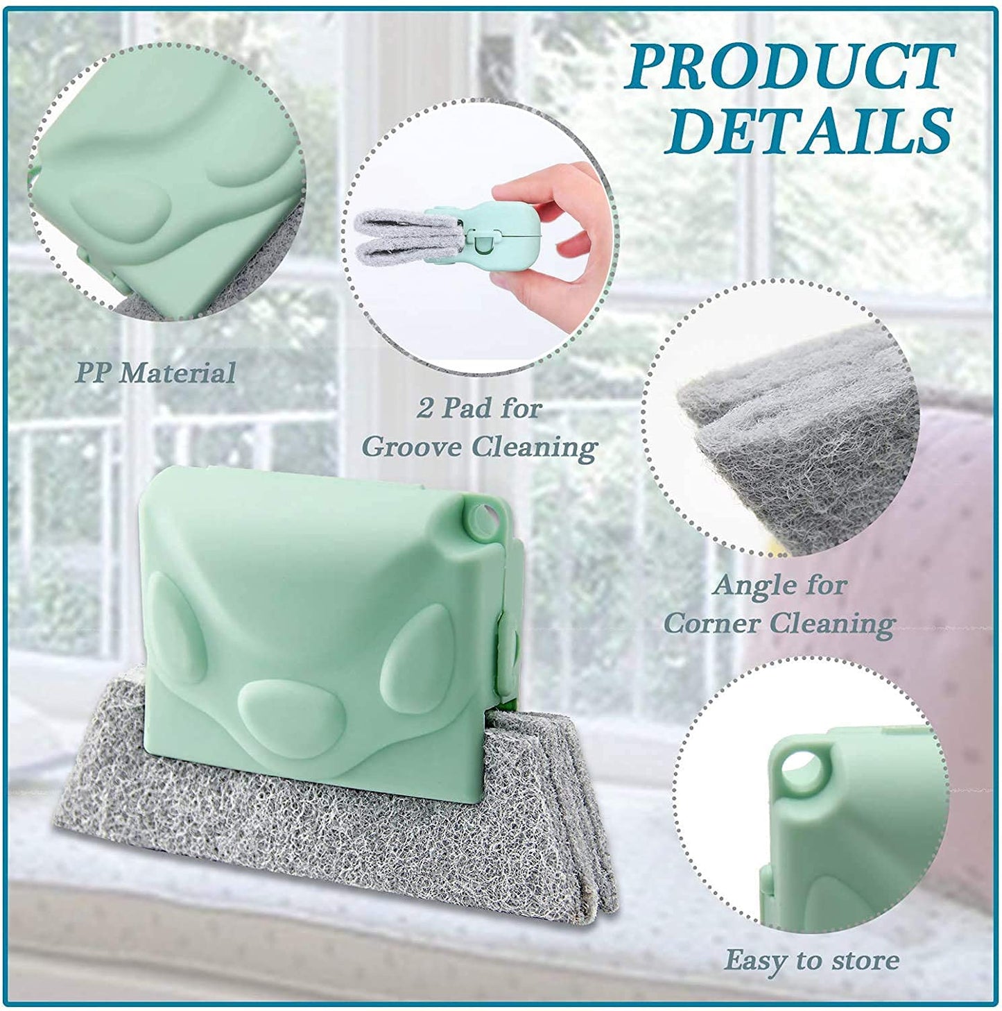 Abs Plastic Creative Window Groove Cleaning Brush, Hand Held Crevice Cleaner Tools Quickly Clean All Window Slides And Gaps (4 Pcs Combo Pack)