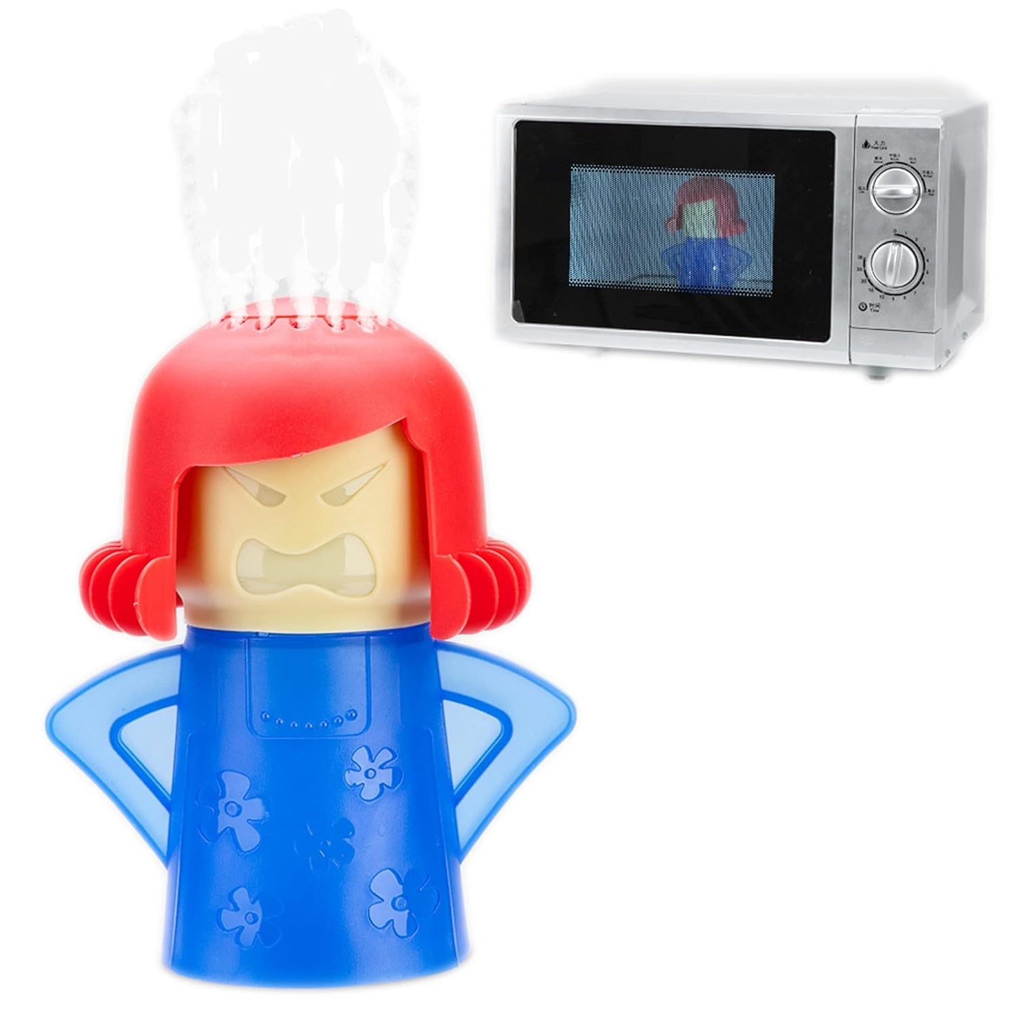 Microwave Cleaner Kitchen Angry Mama High Temperature Cleaning Equipment Easily Crud in Minutes Steam Cleans and Disinfects with Vinegar and Water for Kitchen