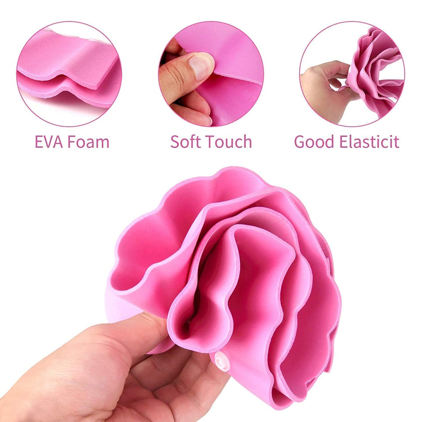 Eva Foam Soft Adjustable Bath Cap for Toddler/Baby/KidS Soft & Flexible Material Pack of 3