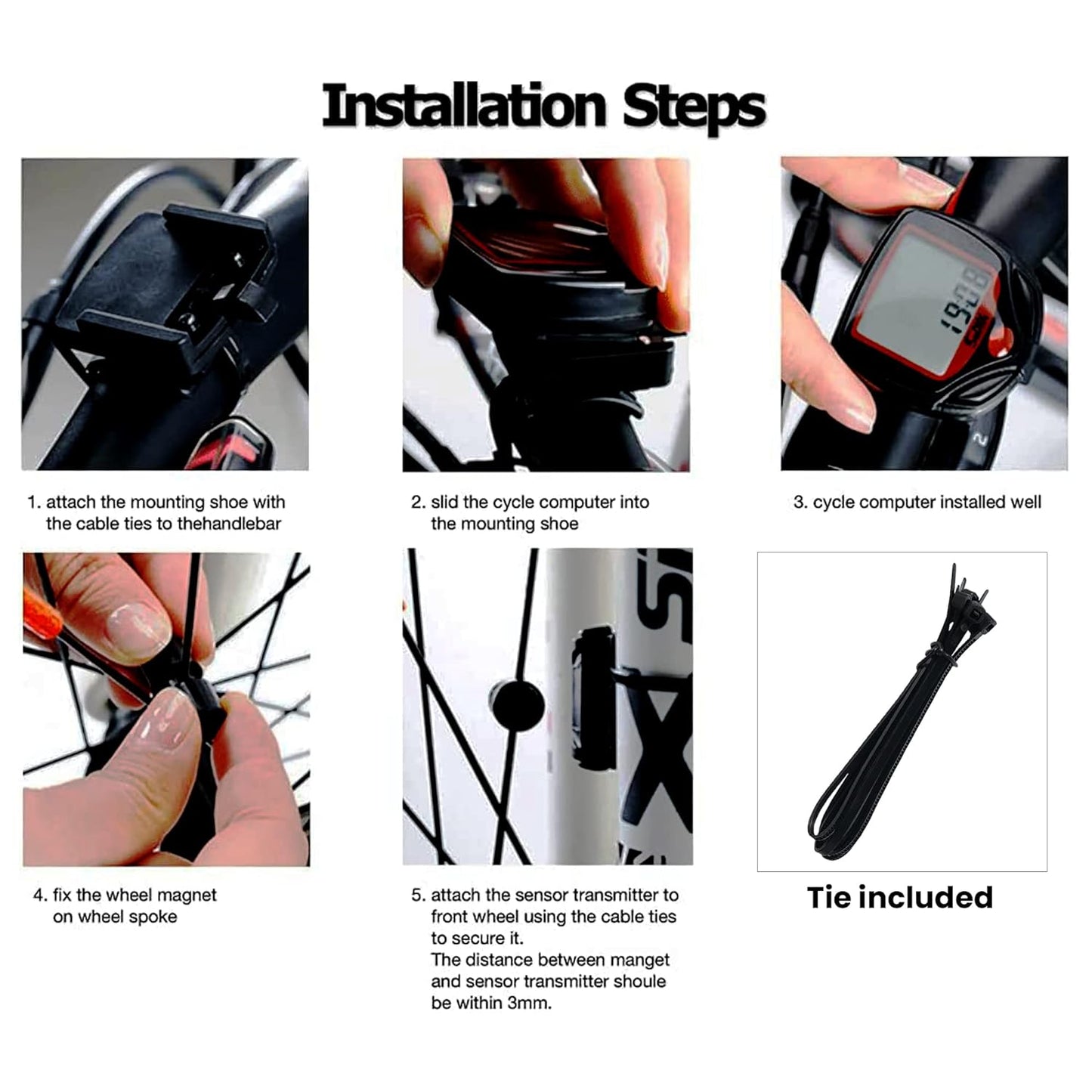 Cycle Speedometer Waterproof Bicycle Odometer 14 in 1 Function Cycle Meter Speed Sensor Wired Cyclocomputer