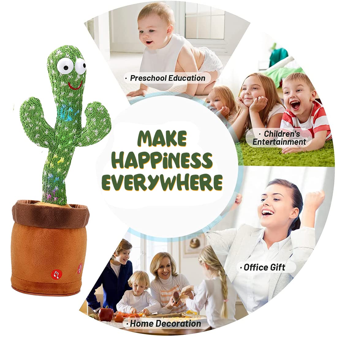 Talking Cactus For Kids Dancing Cactus Toys Can Sing Wriggle Singing Recording Repeat What You Say Funny Education Toys Playing Home Decor Items For Kids
