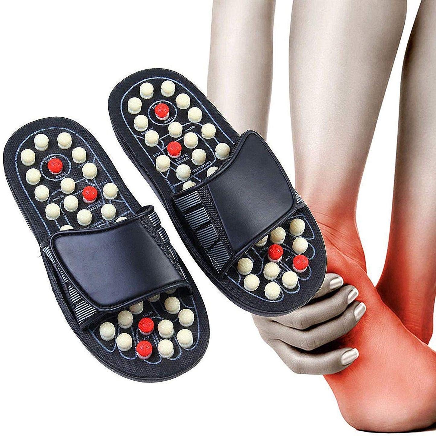 Manual Spring Acupressure and Magnetic Therapy Accu Paduka Slippers for Full Body Blood Circulation Natural Slippers For Men and Women